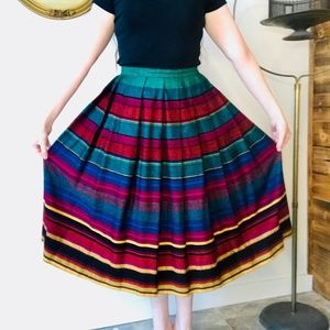 Vintage Rafaella Striped Pleated Skirt, Size 10